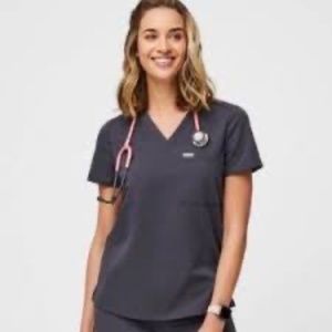 FIGS Charcoal Scrub Top XS Pride